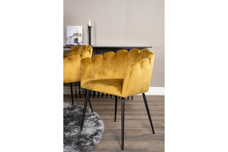 Copenhagen Matgrupp med 6 Limhamn Matstolar Gul - Furniture Fashion - Möbler - Matplats - Matgrupp & matbord med stolar