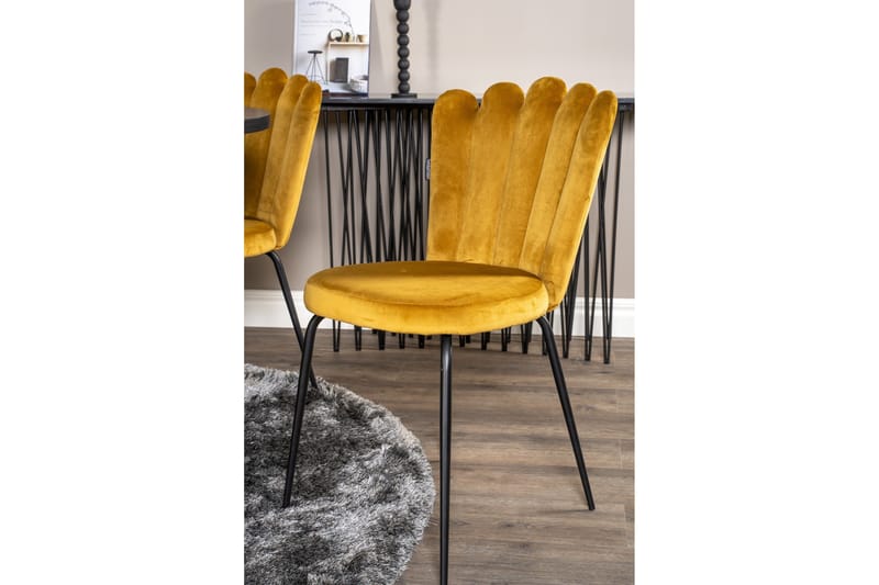 Copenhagen Matgrupp med 6 Limhamn Matstolar Gul - Furniture Fashion - Möbler - Matplats - Matgrupp & matbord med stolar