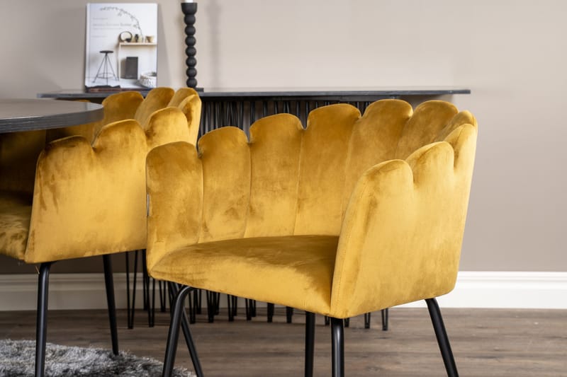Copenhagen Matgrupp med 6 Limhamn Matstolar Gul - Furniture Fashion - Möbler - Matplats - Matgrupp & matbord med stolar