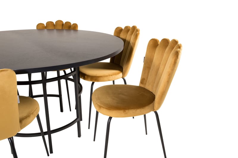 Copenhagen Matgrupp med 6 Limhamn Matstolar Gul - Furniture Fashion - Möbler - Matplats - Matgrupp & matbord med stolar