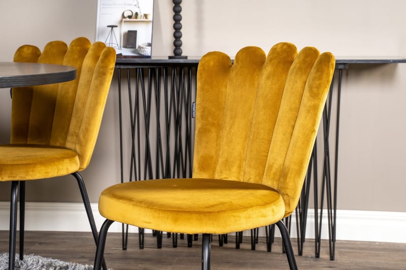 Copenhagen Matgrupp med 6 Limhamn Matstolar Gul - Furniture Fashion - Möbler - Matplats - Matgrupp & matbord med stolar