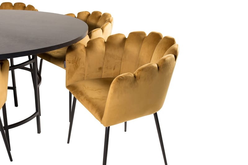 Copenhagen Matgrupp med 6 Limhamn Matstolar Gul - Furniture Fashion - Möbler - Matplats - Matgrupp & matbord med stolar