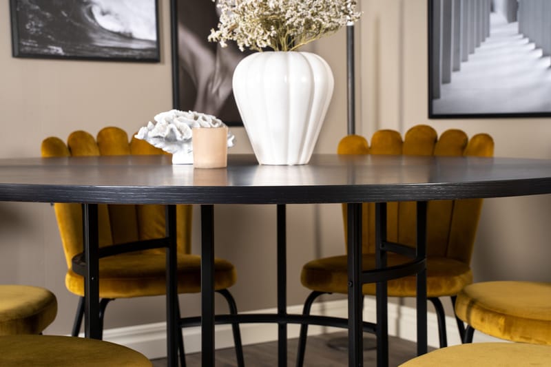 Copenhagen Matgrupp med 6 Limhamn Matstolar Gul - Furniture Fashion - Möbler - Matplats - Matgrupp & matbord med stolar