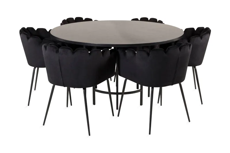 Copenhagen Matgrupp med 6 Limhamn Matstolar Svart, Furniture Fashion