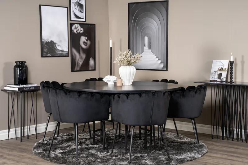 Copenhagen Matgrupp med 6 Limhamn Matstolar Svart - Furniture Fashion - Möbler - Matplats - Matgrupp & matbord med stolar