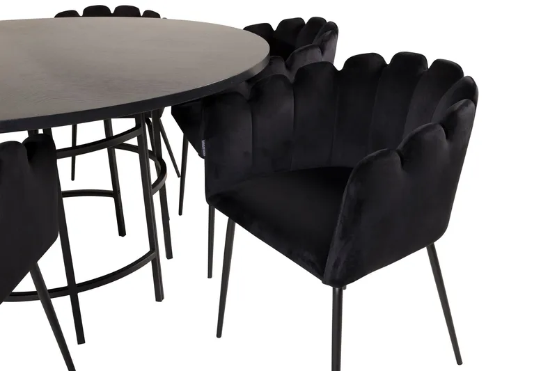 Copenhagen Matgrupp med 6 Limhamn Matstolar Svart - Furniture Fashion - Möbler - Matplats - Matgrupp & matbord med stolar