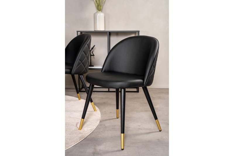 Copenhagen Matgrupp med 6 Valera Matstolar Mässing/Svart - Furniture Fashion - Möbler - Matplats - Matgrupp & matbord med stolar