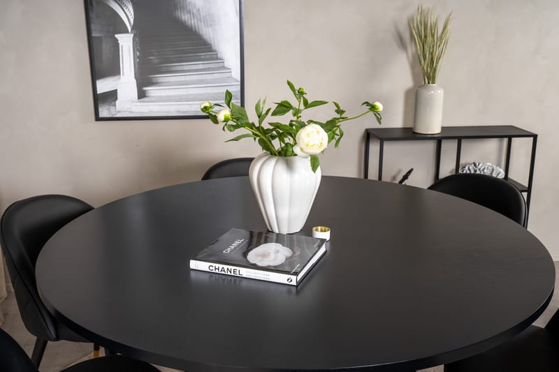 Copenhagen Matgrupp med 6 Valera Matstolar Mässing/Svart - Furniture Fashion - Möbler - Matplats - Matgrupp & matbord med stolar