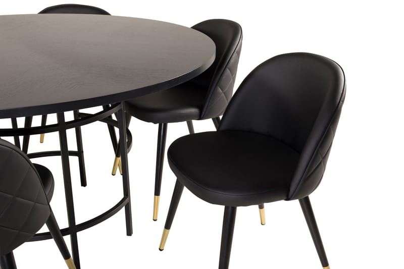 Copenhagen Matgrupp med 6 Valera Matstolar Mässing/Svart - Furniture Fashion - Möbler - Matplats - Matgrupp & matbord med stolar