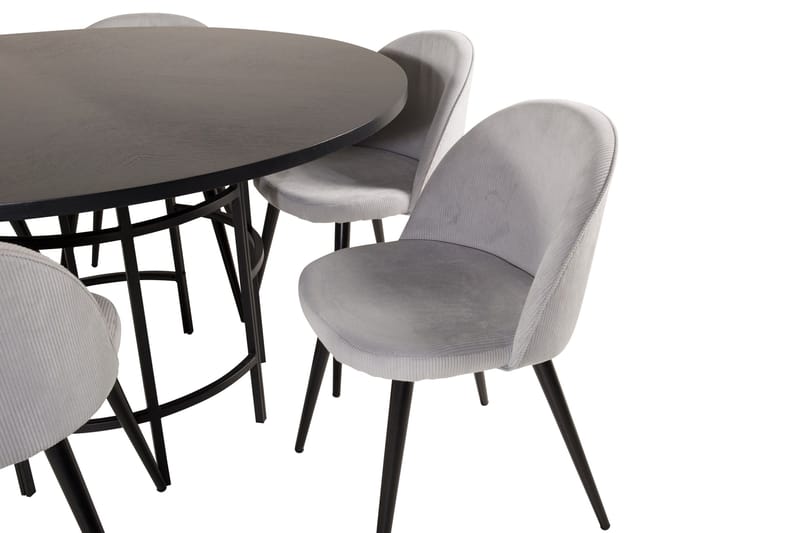Copenhagen Matgrupp med 6 Valerie Matstolar Manchester Grå/S - Furniture Fashion - Möbler - Matplats - Matgrupp & matbord med stolar