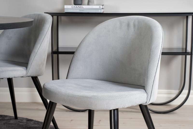 Copenhagen Matgrupp med 6 Valerie Matstolar Manchester Grå/S - Furniture Fashion - Möbler - Matplats - Matgrupp & matbord med stolar