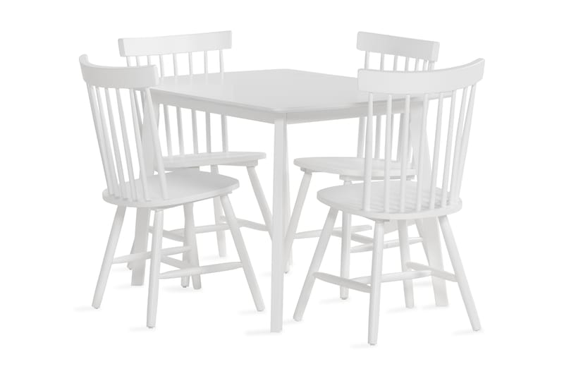 CORABIA Matgrupp + 4 st FURZE Matstolar Vit/Ek - Matgrupp & matbord med stolar