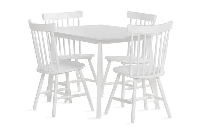 CORABIA Matgrupp + 4 st FURZE Matstolar Vit/Ek - Möbler - Matplats - Matgrupp & matbord med stolar