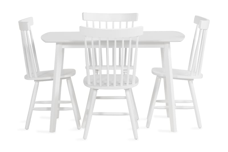 CORABIA Matgrupp + 4 st FURZE Matstolar Vit/Ek - Möbler - Matplats - Matgrupp & matbord med stolar