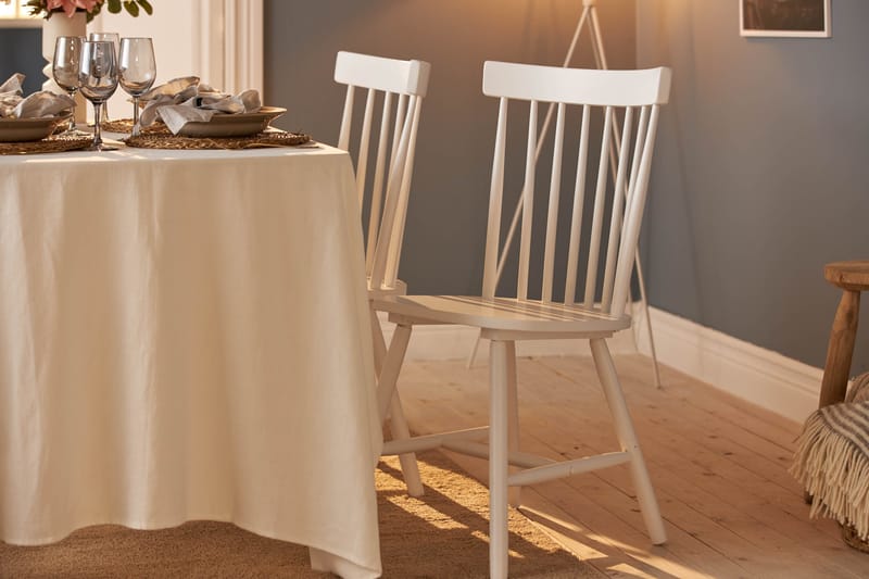 CORABIA Matgrupp + 4 st FURZE Matstolar Vit/Ek - Möbler - Matplats - Matgrupp & matbord med stolar