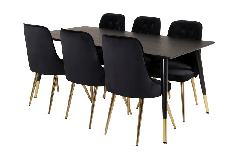 Daicy Matbord 180 cm med 6 st Valerie Lyx Sammetsstol