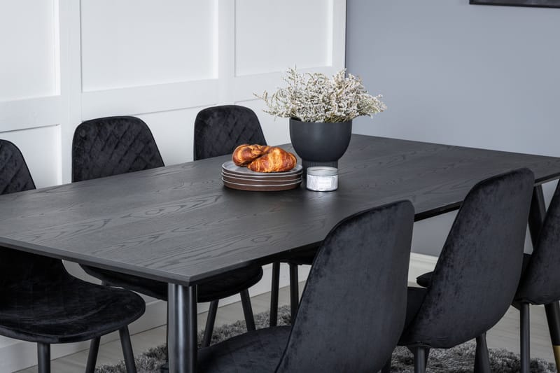 Daicy Matgrupp 180 cm inkl 6 Ypas Stolar - Svart/Mässing - Möbler - Matplats - Matgrupp & matbord med stolar