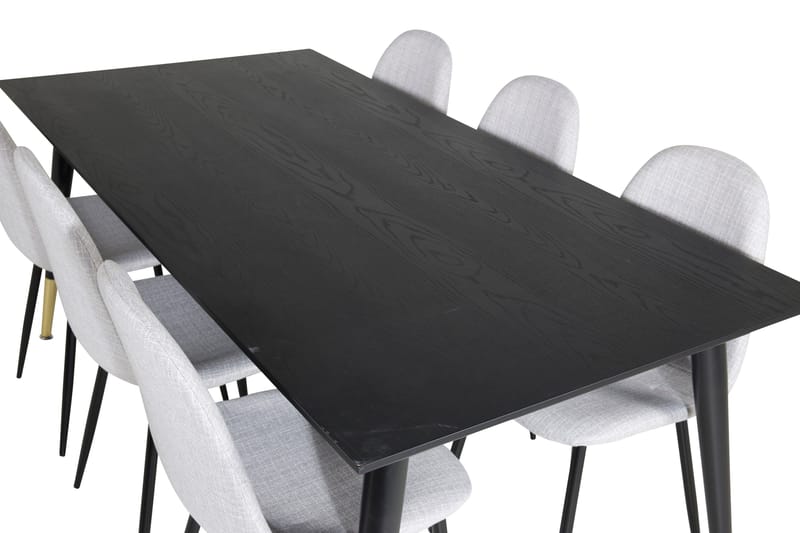Daicy Matgrupp 180 cm inkl 6 Ypas Stolar - Svart/Mässing/Grå - Möbler - Matplats - Matgrupp & matbord med stolar