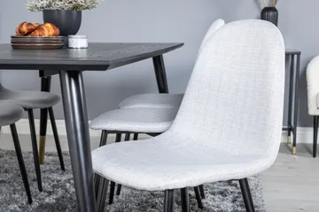 Daicy Matgrupp 180 cm inkl 6 Ypas Stolar - Svart/Mässing/Grå - Möbler - Matplats - Matgrupp & matbord med stolar