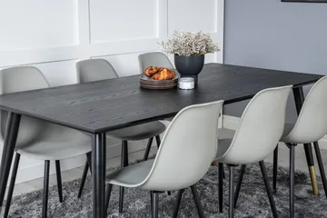 Daicy Matgrupp 180 cm inkl 6 Ypas Stolar - Svart/Mässing/Grå - Möbler - Matplats - Matgrupp & matbord med stolar