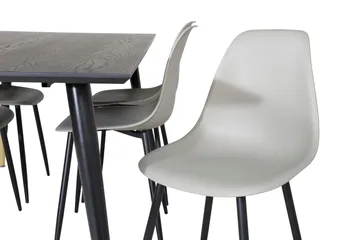 Daicy Matgrupp 180 cm inkl 6 Ypas Stolar - Svart/Mässing/Grå - Möbler - Matplats - Matgrupp & matbord med stolar