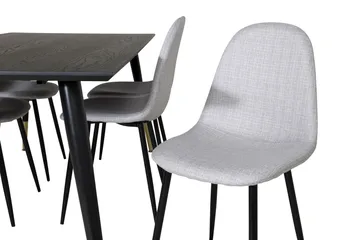Daicy Matgrupp 180 cm inkl 6 Ypas Stolar - Svart/Mässing/Grå - Möbler - Matplats - Matgrupp & matbord med stolar