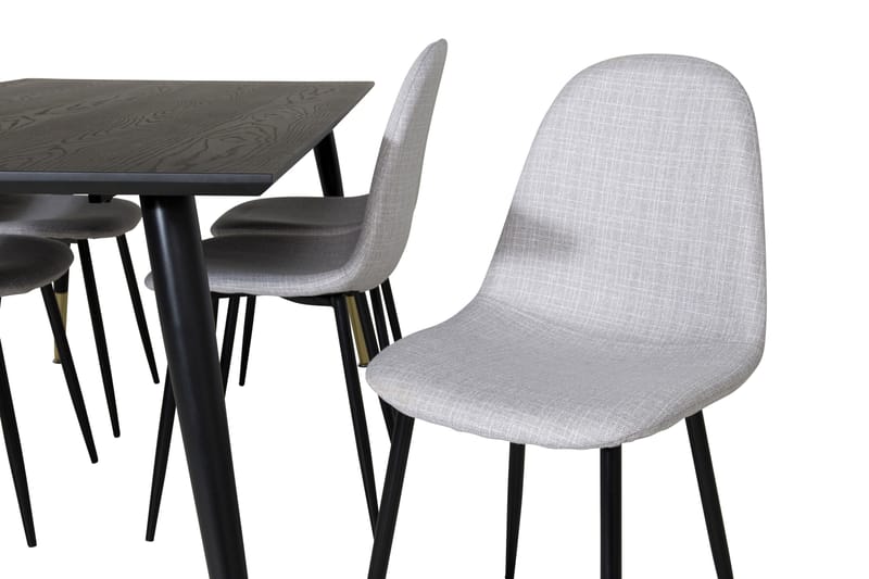 Daicy Matgrupp 180 cm inkl 6 Ypas Stolar - Svart/Mässing/Grå - Möbler - Matplats - Matgrupp & matbord med stolar