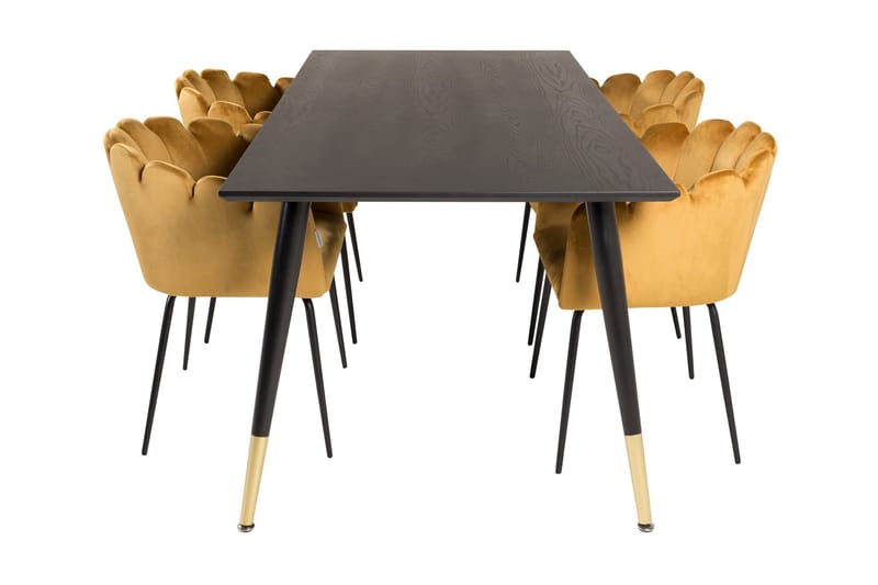 Daicy Matgrupp 180 cm med 4 Limhamn Matstolar Gul - Furniture Fashion - Möbler - Matplats - Matgrupp & matbord med stolar