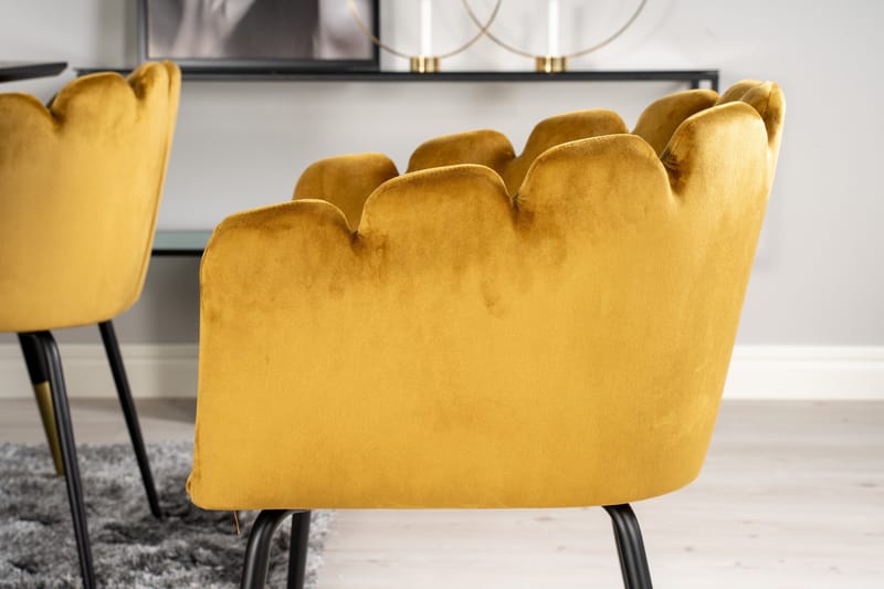 Daicy Matgrupp 180 cm med 4 Limhamn Matstolar Gul - Furniture Fashion - Möbler - Matplats - Matgrupp & matbord med stolar