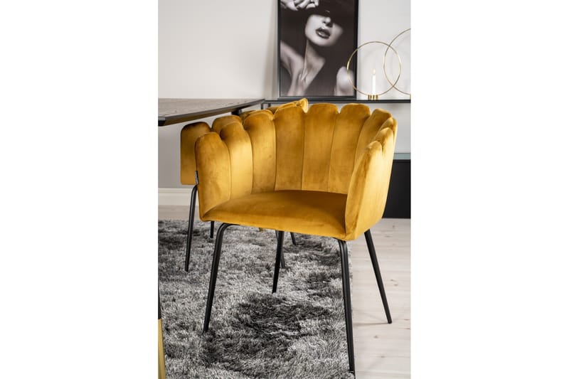 Daicy Matgrupp 180 cm med 4 Limhamn Matstolar Gul - Furniture Fashion - Möbler - Matplats - Matgrupp & matbord med stolar