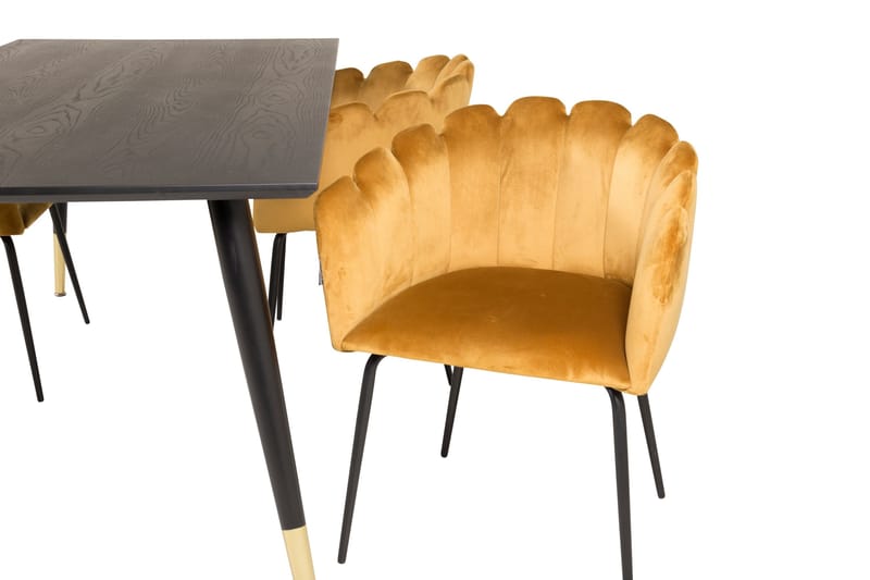 Daicy Matgrupp 180 cm med 4 Limhamn Matstolar Gul - Furniture Fashion - Möbler - Matplats - Matgrupp & matbord med stolar
