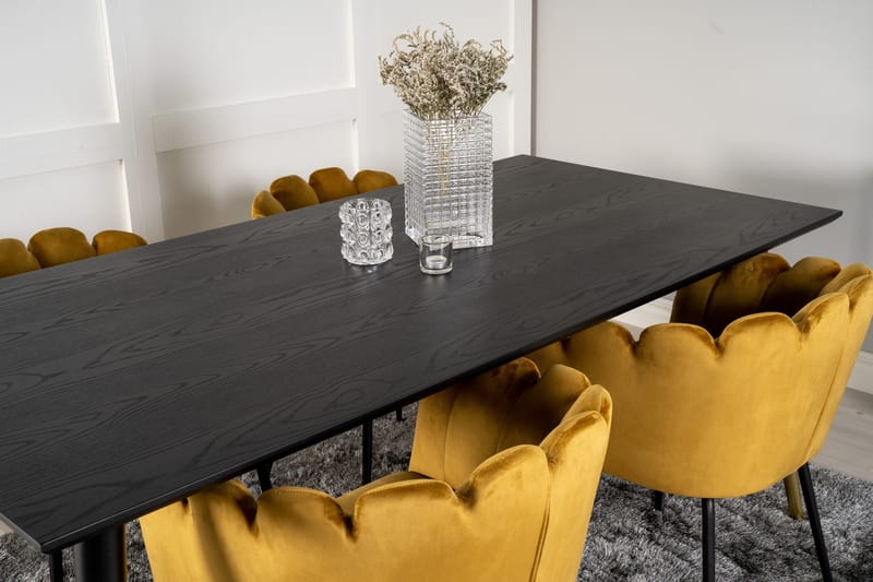 Daicy Matgrupp 180 cm med 4 Limhamn Matstolar Gul - Furniture Fashion - Möbler - Matplats - Matgrupp & matbord med stolar