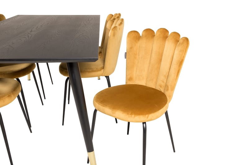 Daicy Matgrupp 180 cm med 6 Limhamn Matstolar Gul - Furniture Fashion - Möbler - Matplats - Matgrupp & matbord med stolar