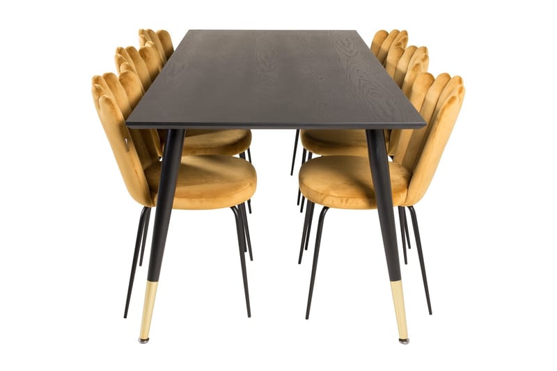 Daicy Matgrupp 180 cm med 6 Limhamn Matstolar Gul - Furniture Fashion - Möbler - Matplats - Matgrupp & matbord med stolar
