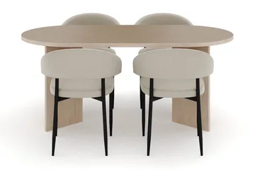 Dano Matbord 180 cm  med 4 Sawako Matstolar - Travertin / Beige - Möbler - Matplats - Matgrupp & matbord med stolar
