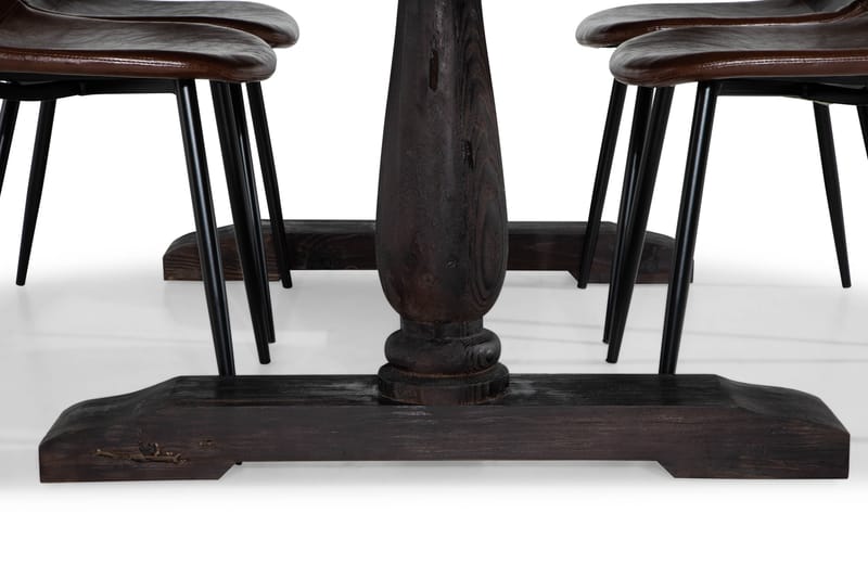 DIJON Matgrupp 160 cm + 4 Matstolar Brun - Möbler - Matplats - Matgrupp & matbord med stolar