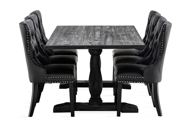 Dijon Matgrupp 200 cm inkl 6 Bergviken Stolar Konstläder - Brun - Möbler - Matplats - Matgrupp & matbord med stolar