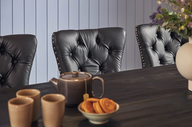 Dijon Matgrupp 200 cm inkl 6 Bergviken Stolar Konstläder - Brun - Möbler - Matplats - Matgrupp & matbord med stolar