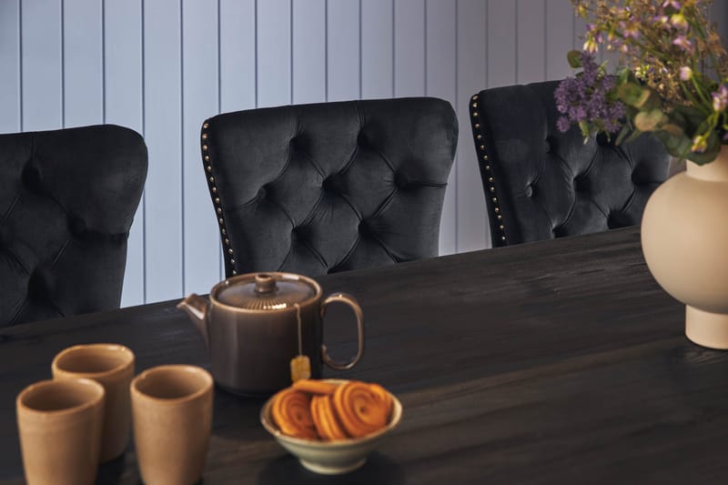 Dijon Matgrupp 200 cm inkl 6 Bergviken Stolar Sammet - Brun / Svart / Sammet - Förvaring - Förvaringsmöbler - Skänkar & sideboards