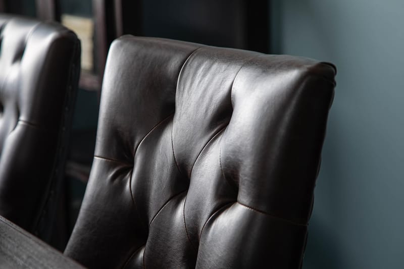 Dijon Matgrupp 200 cm med 6 Tuva Fåtölj - Vintage Trä / Brun Pu - Möbler - Matplats - Matgrupp & matbord med stolar