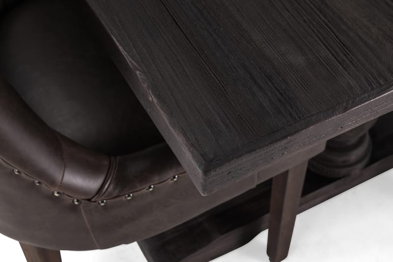 Dijon Matgrupp 200 cm med 6 Tuva Fåtölj - Vintage Trä / Brun Pu - Möbler - Matplats - Matgrupp & matbord med stolar