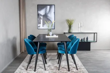Dipp Matgrupp 180 cm Rektangulär med 6 Velvet stolar - Möbler - Matplats - Matgrupp & matbord med stolar