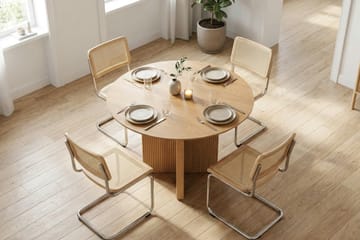 Edda Matgrupp runt 110 cm Ek med 4 Build Matstolar - Ek - Möbler - Matplats - Matgrupp & matbord med stolar