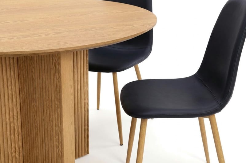 Edda Matgrupp runt 110 cm Ek med 4 Nibe Matstolar - Ek - Möbler - Matplats - Matgrupp & matbord med stolar