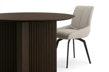 Edda Matgrupp runt 110 cm Rökt Ek med 4 Mora Matstolar - Rökt ek - Möbler - Matplats - Matgrupp & matbord med stolar