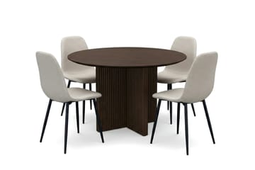 Beige/Metallben Svart - Mörkbrun