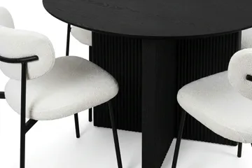 Edda Matgrupp runt 110 cm Svart med 4 Lucy Matstolar - Svart - Möbler - Matplats - Matgrupp & matbord med stolar