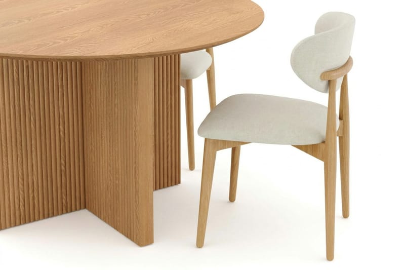 Edda Matgrupp runt 130 cm Ek med 6 Molly Matstolar - Ek - Möbler - Matplats - Matgrupp & matbord med stolar