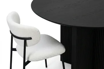 Edda Matgrupp runt 130 cm Svart med 6 Lucy Matstolar - Svart - Möbler - Matplats - Matgrupp & matbord med stolar