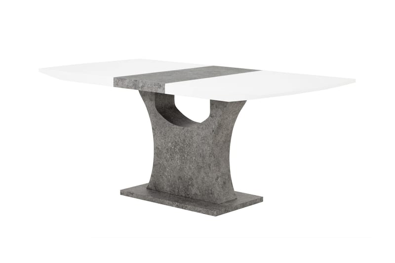ELLA Matbord 140 Vit/Betong + 4 SORADO Stol Svart - Matgrupp & matbord med stolar